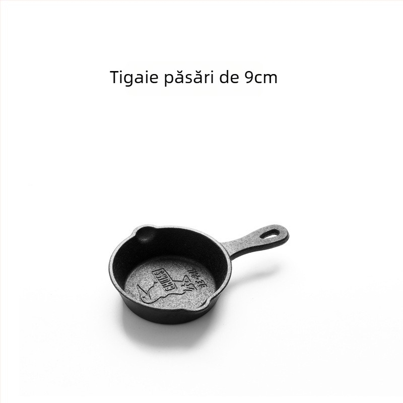 Tigaie din fontă, netencuită, cu fund dintr-o singură bucată, potrivită pentru inducție, gaz și cuptor cu microunde