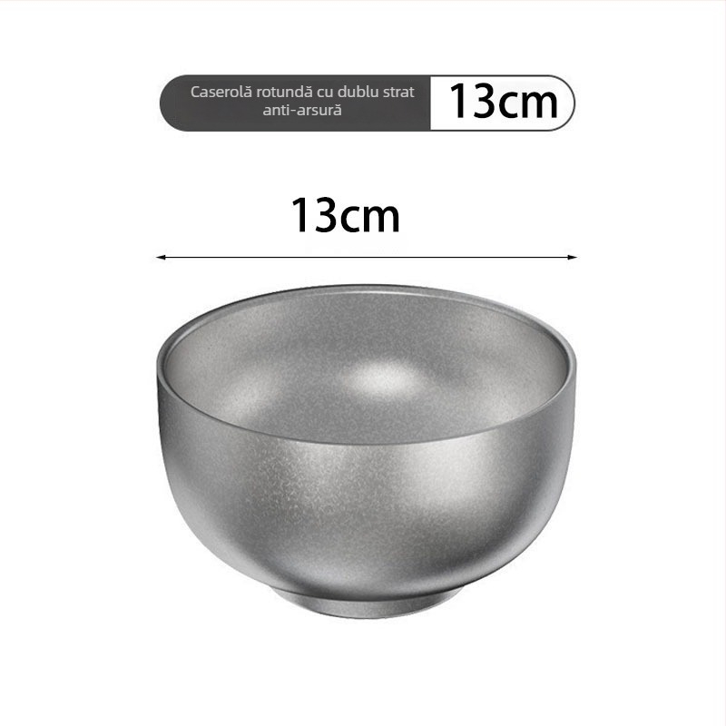 Set de veselă din oțel inoxidabil 304 — stil industrial cu zăpadă retro; boluri și farfurii, boluri pentru orez, boluri pentru supă, farfurioare pentru sos; simplitate modernă; personalizare logo; necompatibil cu cuptorul cu microunde