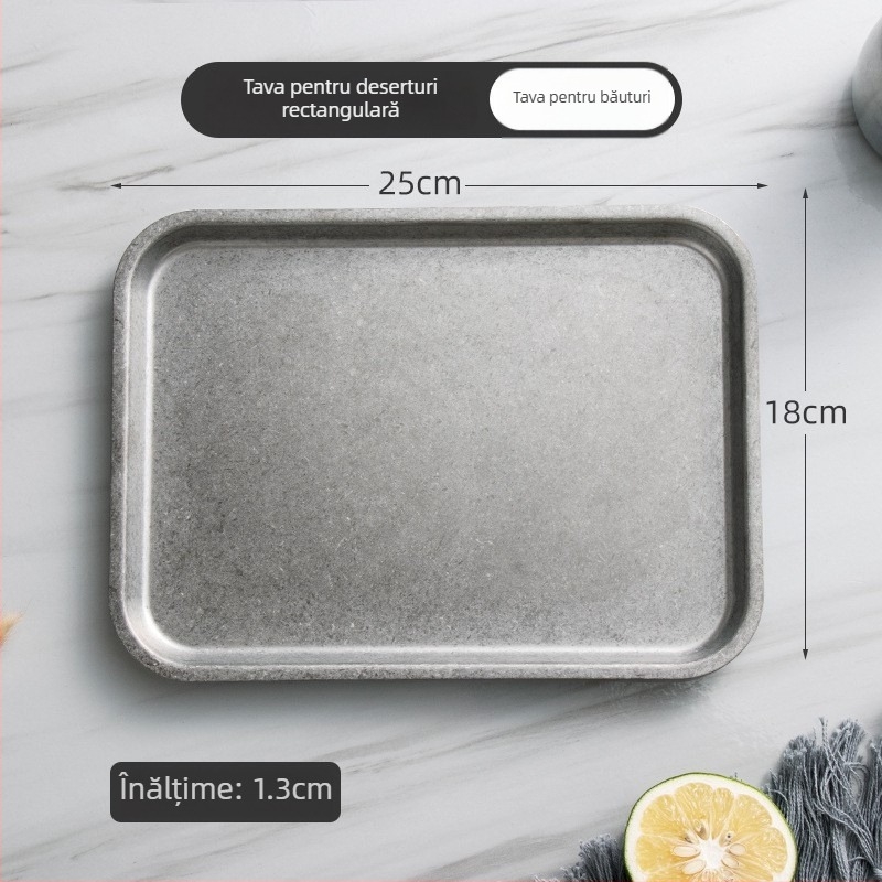 Set de veselă din oțel inoxidabil 304 — stil industrial cu zăpadă retro; boluri și farfurii, boluri pentru orez, boluri pentru supă, farfurioare pentru sos; simplitate modernă; personalizare logo; necompatibil cu cuptorul cu microunde