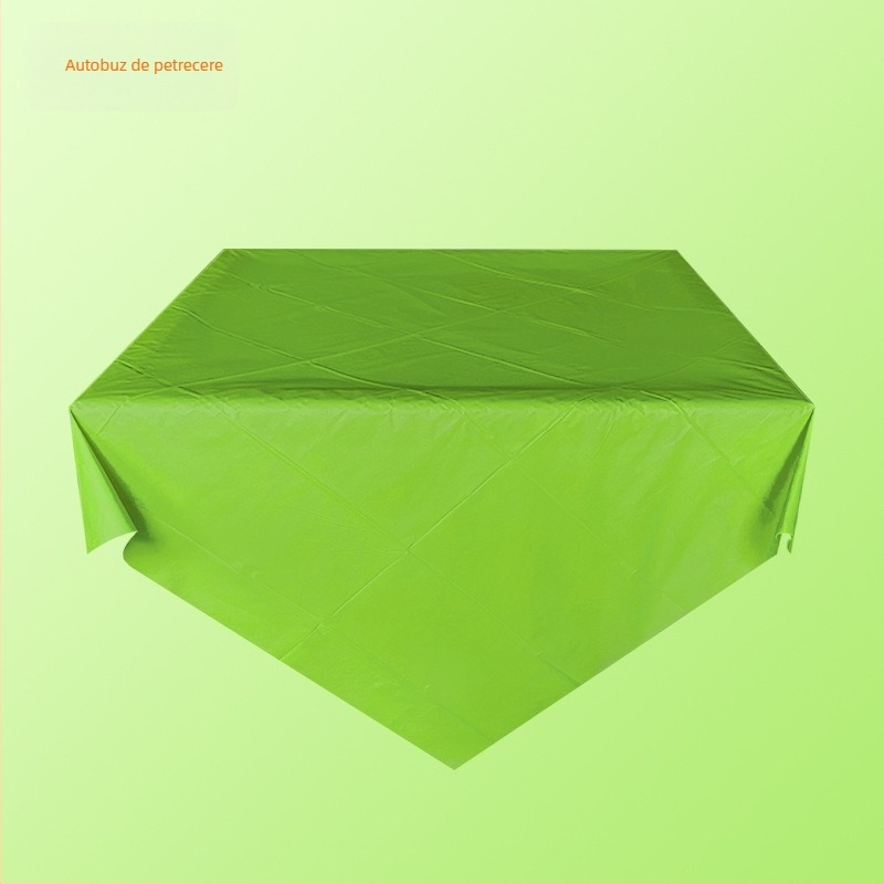 Față de masă de unică folosință, din plastic PE, dreptunghiulară, 30 μm, model solid, cu logo