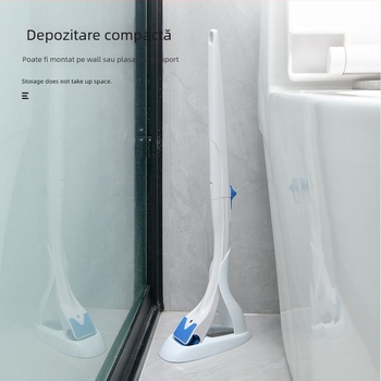 Set de perie pentru toaleta de unică folosință, mâner lung, cap de schimb, fără unghiuri moarte, construcție din plastic.