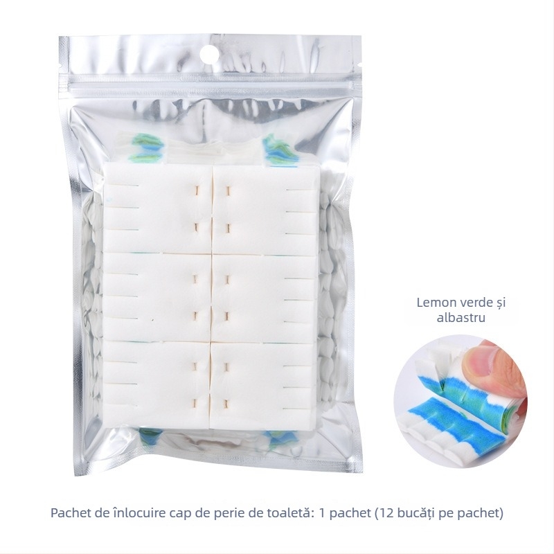 Set de perie pentru toaleta de unică folosință, mâner lung, cap de schimb, fără unghiuri moarte, construcție din plastic.