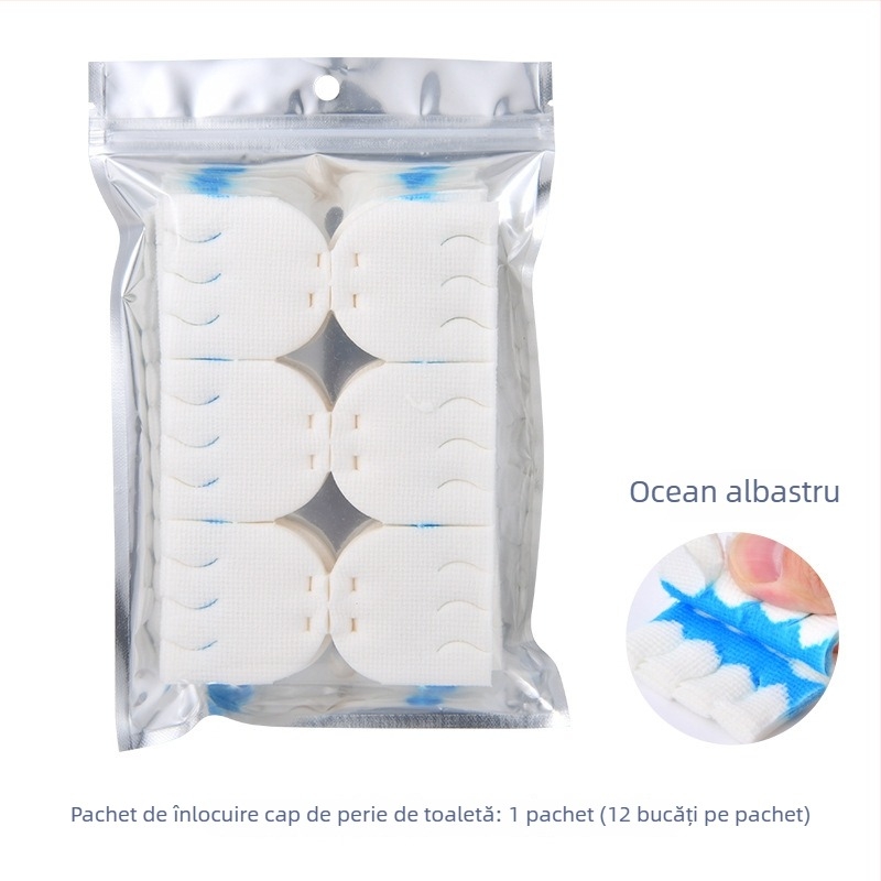 Set de perie pentru toaleta de unică folosință, mâner lung, cap de schimb, fără unghiuri moarte, construcție din plastic.