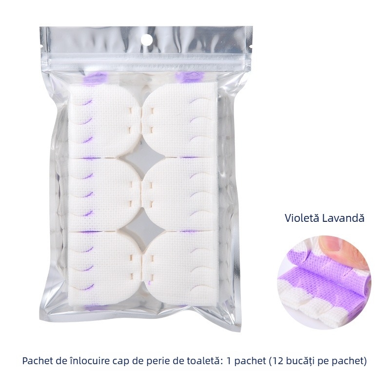 Set de perie pentru toaleta de unică folosință, mâner lung, cap de schimb, fără unghiuri moarte, construcție din plastic.