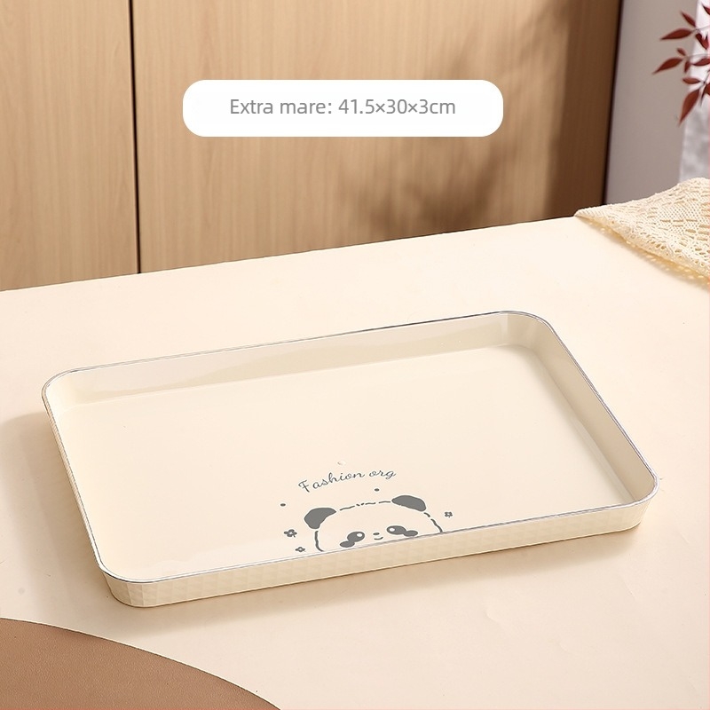 Tavă dreptunghiulară pentru ceai, din plastic, lucrată manual, îngroșată pentru catering, stil japonez, stil simplu; potrivită pentru ceai, cești, fructe și deserturi în cafenea