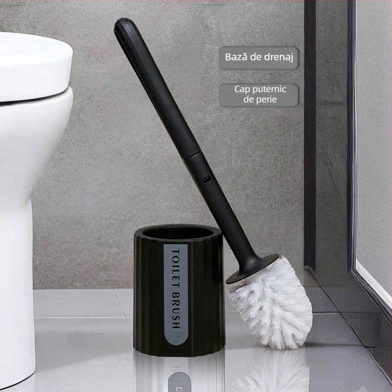 Set de perii pentru toaletă cu cap rotund și mâner lung, bază inclusă; Marcă Wood ding ding; Material Plastic; Origine Chongqing; Greutate 225 g