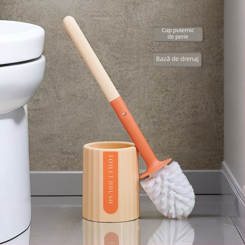 Set de perii pentru toaletă cu cap rotund și mâner lung, bază inclusă; Marcă Wood ding ding; Material Plastic; Origine Chongqing; Greutate 225 g
