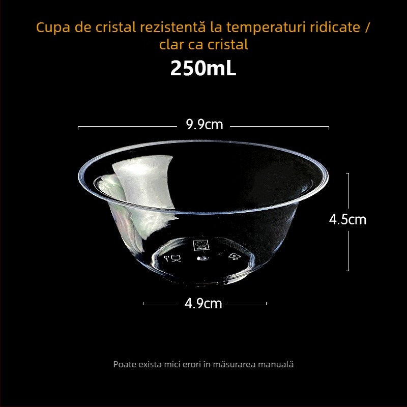 Bol de unică folosință Li shen, plastic îngroșat, aproximativ 300 ml, pachet 20 bucăți