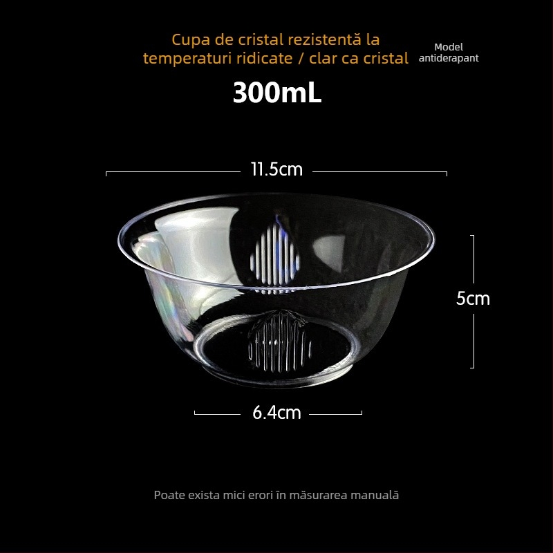 Bol de unică folosință Li shen, plastic îngroșat, aproximativ 300 ml, pachet 20 bucăți
