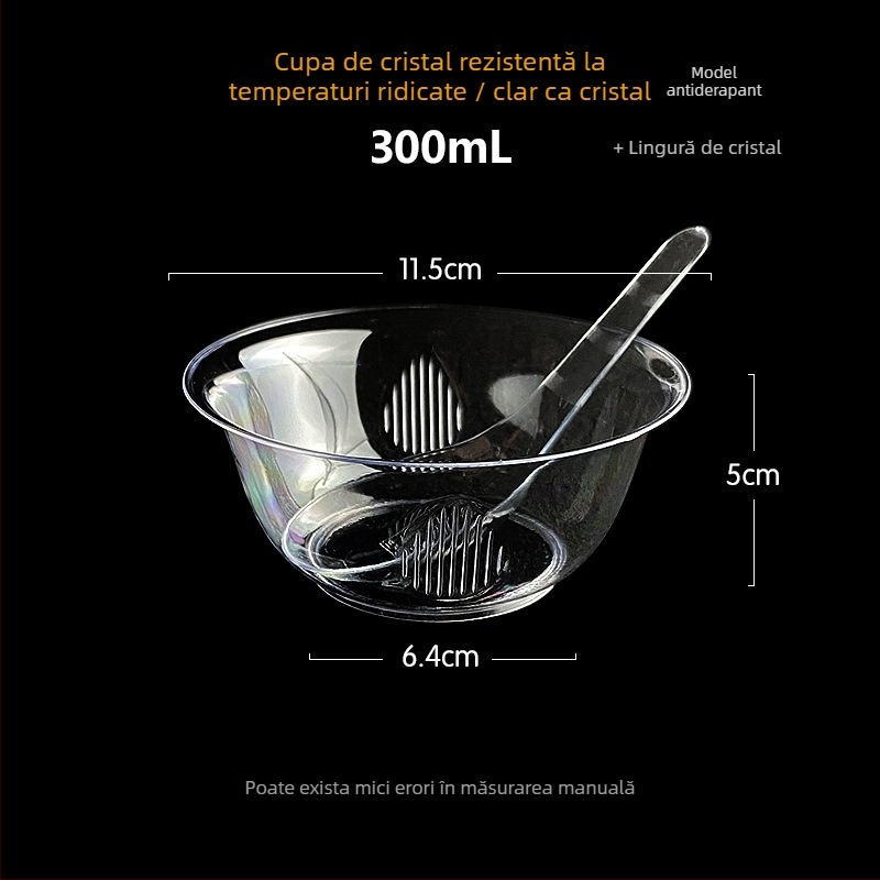 Bol de unică folosință Li shen, plastic îngroșat, aproximativ 300 ml, pachet 20 bucăți