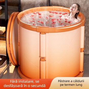Cadă de baie pliabilă pentru adulți și copii - funcție masaj, menținerea temperaturii, PVC ecologic