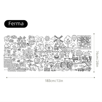 Față de masă de unică folosință pentru copii – DIY desen animat, masă de hârtie, stil poster pentru activități, potrivită pentru zile de naștere, Crăciun și Halloween