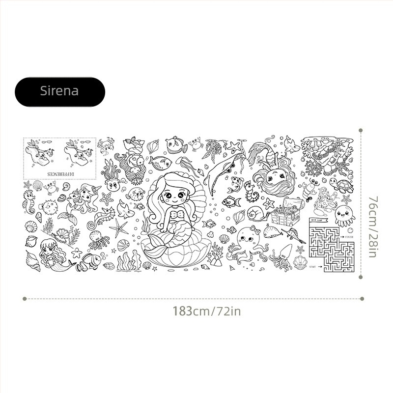 Față de masă de unică folosință pentru copii – DIY desen animat, masă de hârtie, stil poster pentru activități, potrivită pentru zile de naștere, Crăciun și Halloween