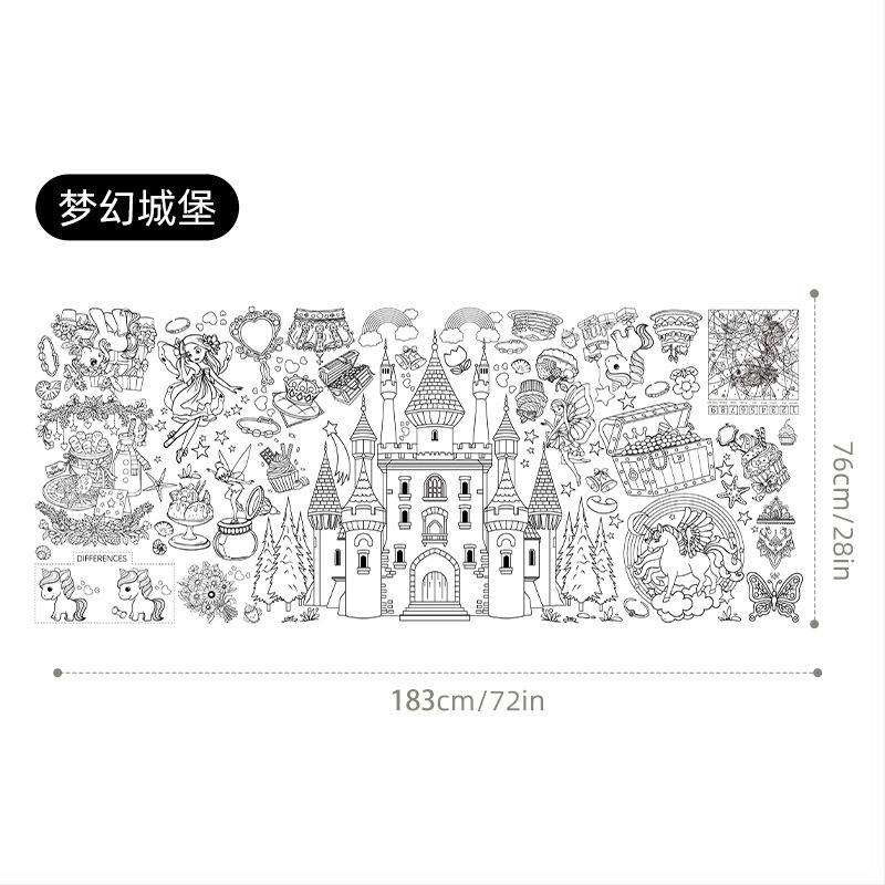 Față de masă de unică folosință pentru copii – DIY desen animat, masă de hârtie, stil poster pentru activități, potrivită pentru zile de naștere, Crăciun și Halloween