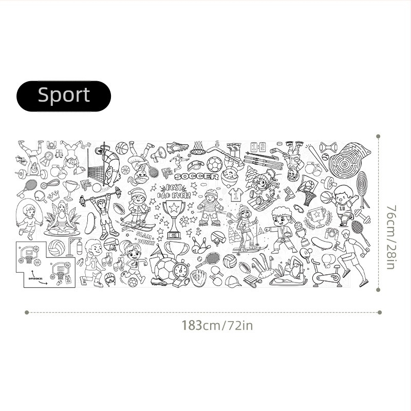 Față de masă de unică folosință pentru copii – DIY desen animat, masă de hârtie, stil poster pentru activități, potrivită pentru zile de naștere, Crăciun și Halloween