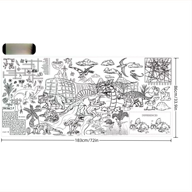 Față de masă de unică folosință pentru copii – DIY desen animat, masă de hârtie, stil poster pentru activități, potrivită pentru zile de naștere, Crăciun și Halloween