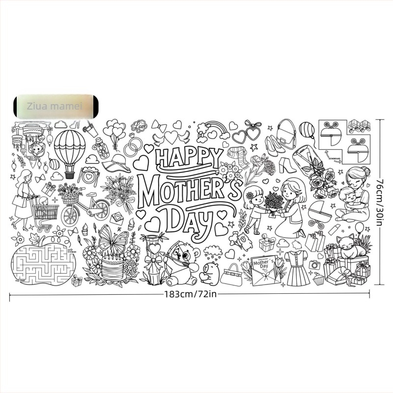 Față de masă de unică folosință pentru copii – DIY desen animat, masă de hârtie, stil poster pentru activități, potrivită pentru zile de naștere, Crăciun și Halloween