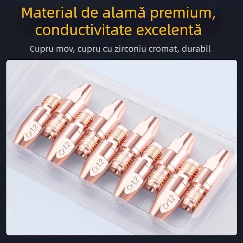 Duza conductivă 36KD din aliaj cupru crom-zirconiu, stil european pentru sudură cu gaz, accesoriu pentru pistol de sudură, duză pentru fir de aluminiu