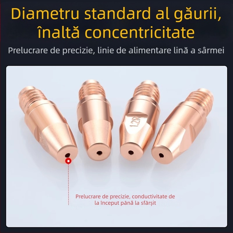 Duza conductivă 36KD din aliaj cupru crom-zirconiu, stil european pentru sudură cu gaz, accesoriu pentru pistol de sudură, duză pentru fir de aluminiu