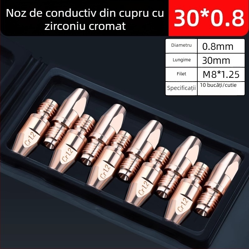 Duza conductivă 36KD din aliaj cupru crom-zirconiu, stil european pentru sudură cu gaz, accesoriu pentru pistol de sudură, duză pentru fir de aluminiu