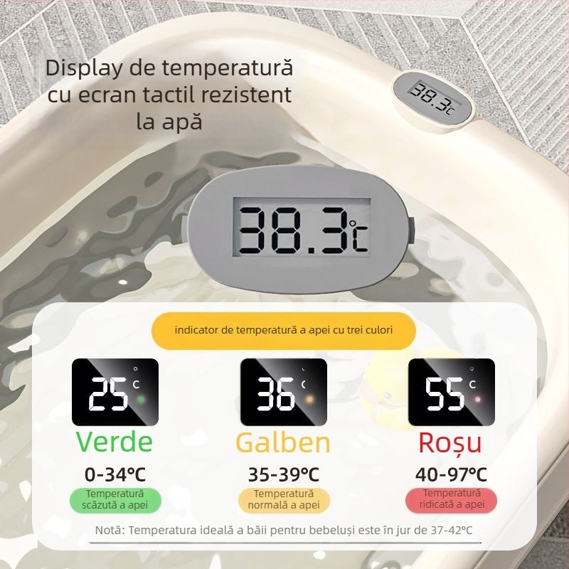 Mobico cadă de baie pliabilă pentru copii – material PP+TPE, pentru baie acasă