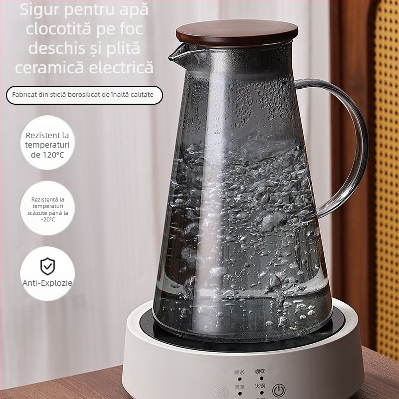 Set de ceai din sticlă, stil chinezesc, sticlă borosili­cată, rezistentă la temperaturi, ideal pentru cadouri de afaceri