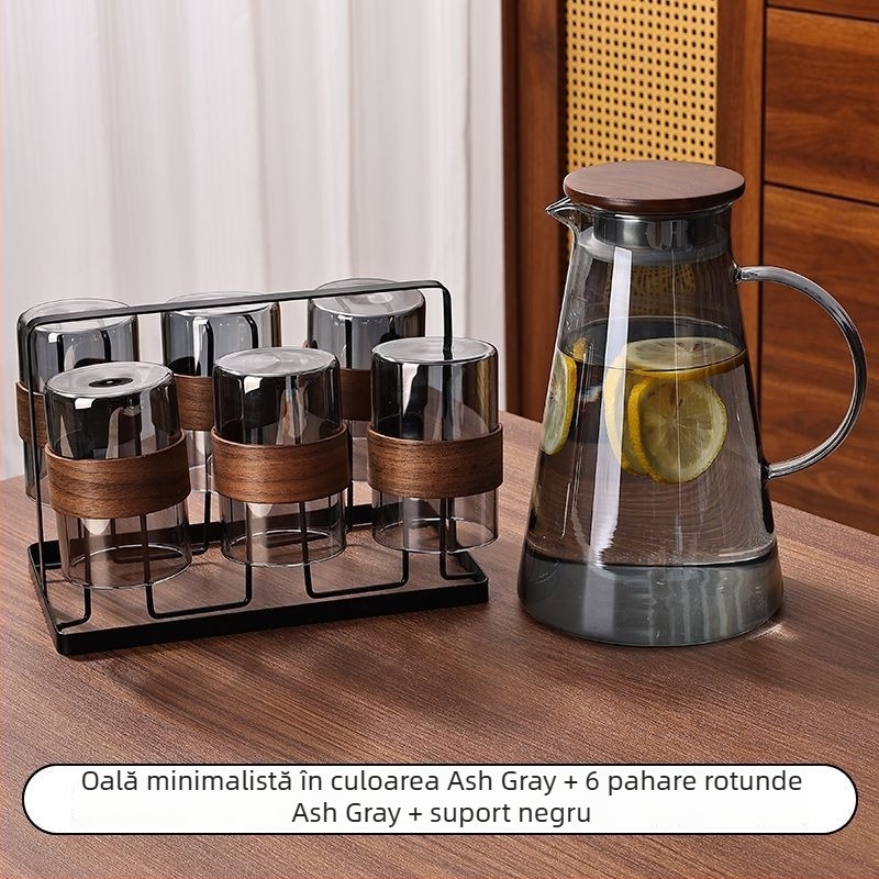 Set de ceai din sticlă, stil chinezesc, sticlă borosili­cată, rezistentă la temperaturi, ideal pentru cadouri de afaceri