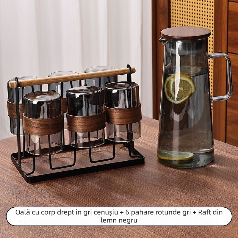 Set de ceai din sticlă, stil chinezesc, sticlă borosili­cată, rezistentă la temperaturi, ideal pentru cadouri de afaceri