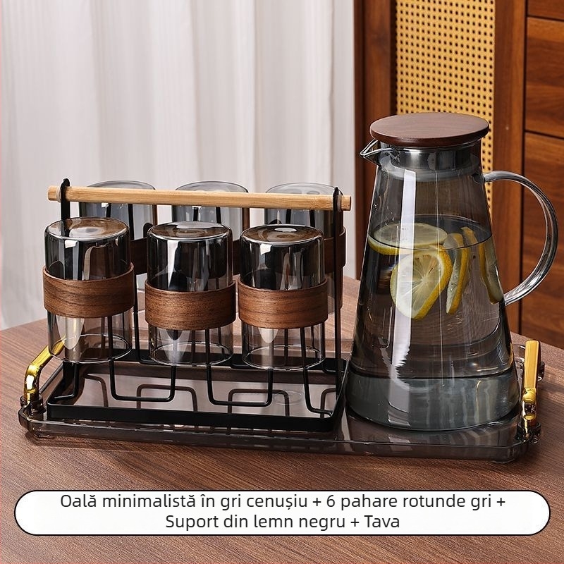 Set de ceai din sticlă, stil chinezesc, sticlă borosili­cată, rezistentă la temperaturi, ideal pentru cadouri de afaceri