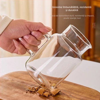 Set de pahare din sticlă pentru apă rece pentru o persoană — sticlă borosilicată, rezistentă la spargere, rezistentă la temperaturi mari, capacitate mare