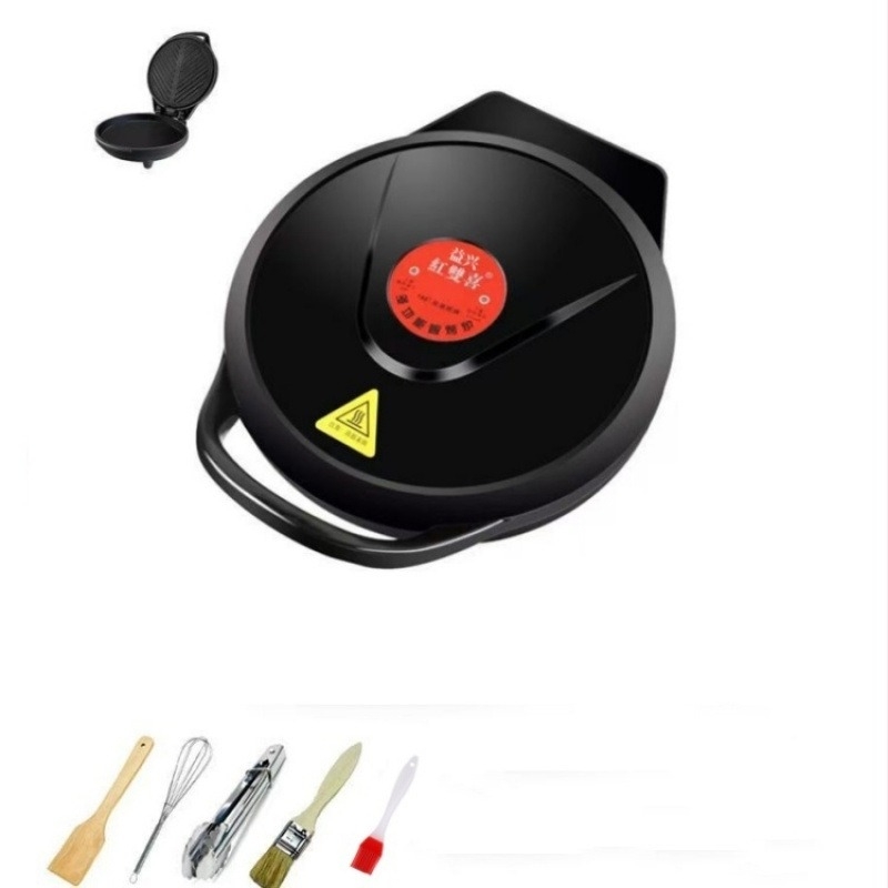 Tigaie electrică pentru clătite, încălzire dublă, diametru 28–32 cm, putere 1200–1500 W, control cu buton