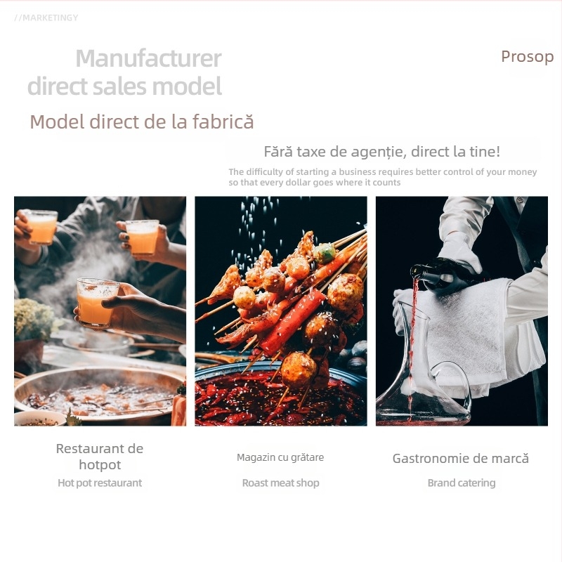 Set de veselă melamină patru piese pentru restaurante hot pot – rezistent la căderi, modele multiple, suprafață cu autocolant, logo tipărit