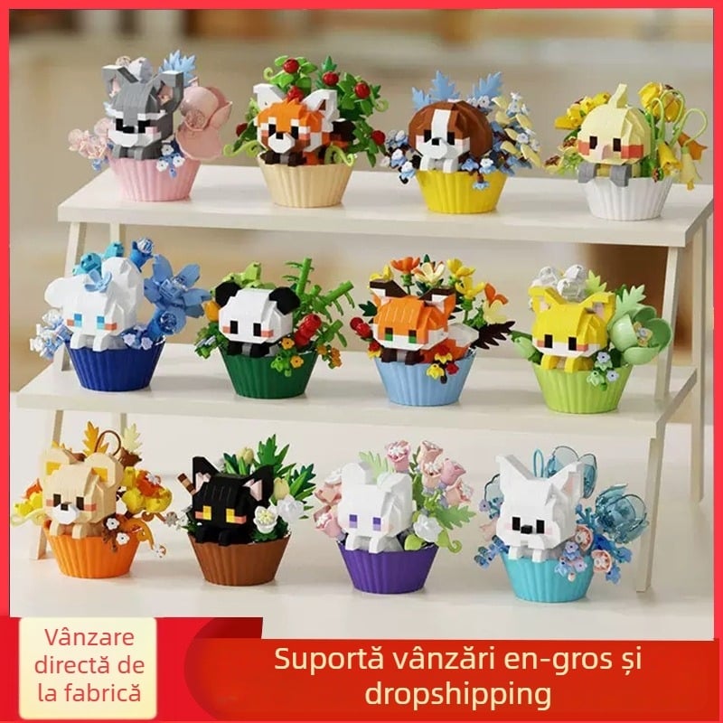 Set de blocuri din plastic micro pentru asamblare și puzzle – 200–400 piese, compatibil cu alte blocuri, 7–14 ani, unisex
