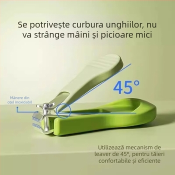 Set unghii pentru bebeluți – oțel inoxidabil, deschidere înclinată, forceps pentru șanțul unghiei, sigur pentru copii, marcă Friendly