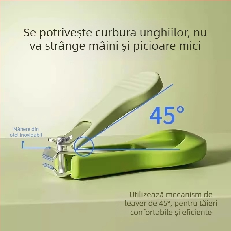 Set unghii pentru bebeluți – oțel inoxidabil, deschidere înclinată, forceps pentru șanțul unghiei, sigur pentru copii, marcă Friendly