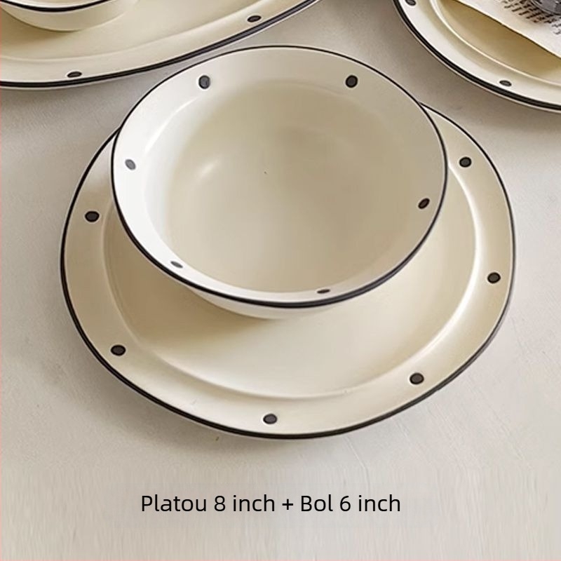 Farfurie de mic dejun, formă ovală, ceramică, monocromă, stil modern simplu, acoperire cu pulverizare