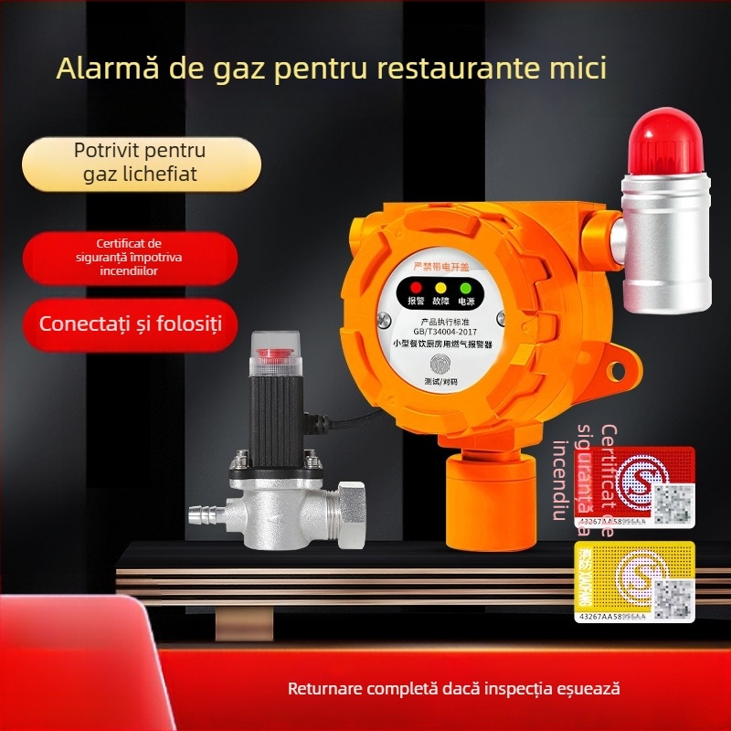Malibu Detector de gaz industrial fix pentru gaze inflamabile și O2/CO/CO2/H2S/TVOC, alimentare 24V DC sau AC220V, rezoluție 0,1% LEL, precizie ±3% LEL, alarmă sonoră și luminoasă