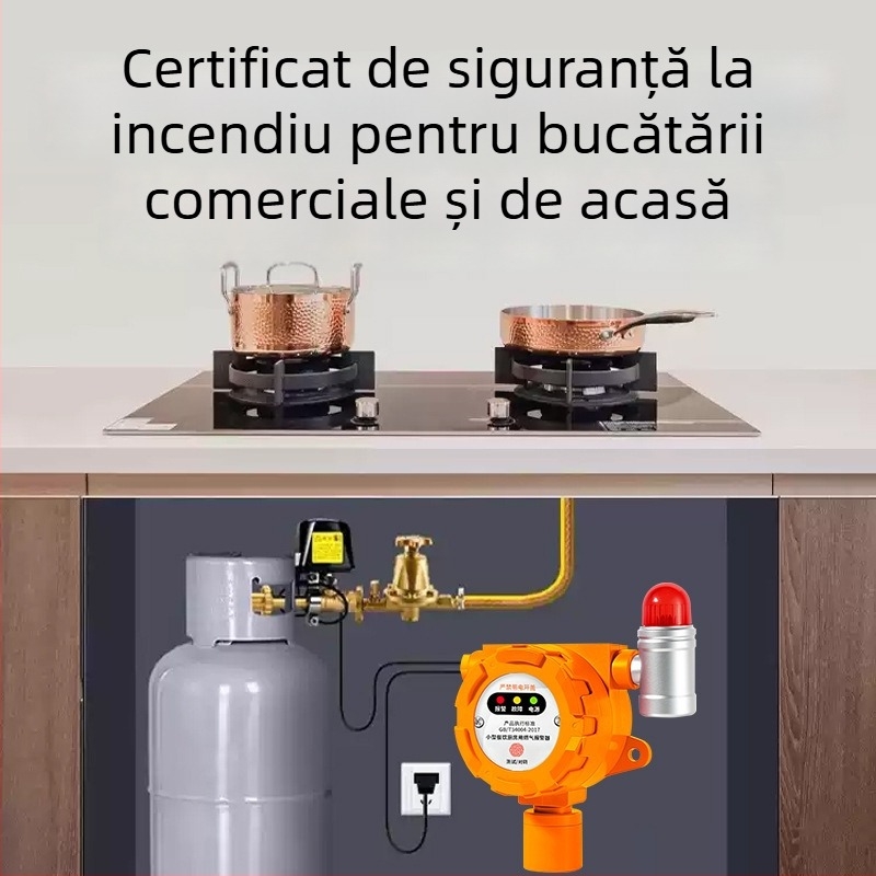 Malibu Detector de gaz industrial fix pentru gaze inflamabile și O2/CO/CO2/H2S/TVOC, alimentare 24V DC sau AC220V, rezoluție 0,1% LEL, precizie ±3% LEL, alarmă sonoră și luminoasă