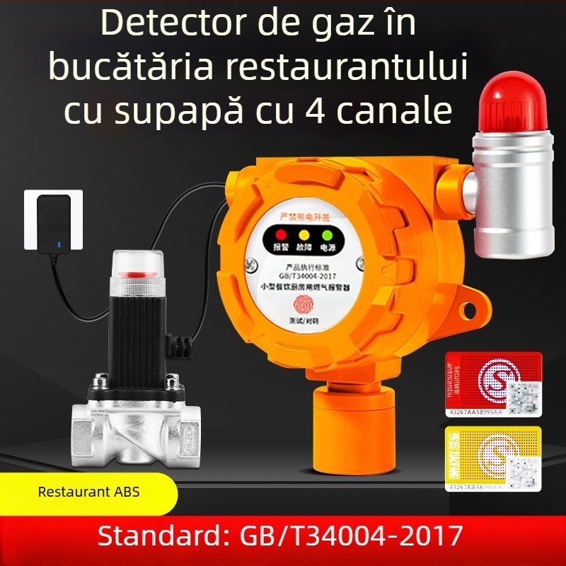 Malibu Detector de gaz industrial fix pentru gaze inflamabile și O2/CO/CO2/H2S/TVOC, alimentare 24V DC sau AC220V, rezoluție 0,1% LEL, precizie ±3% LEL, alarmă sonoră și luminoasă