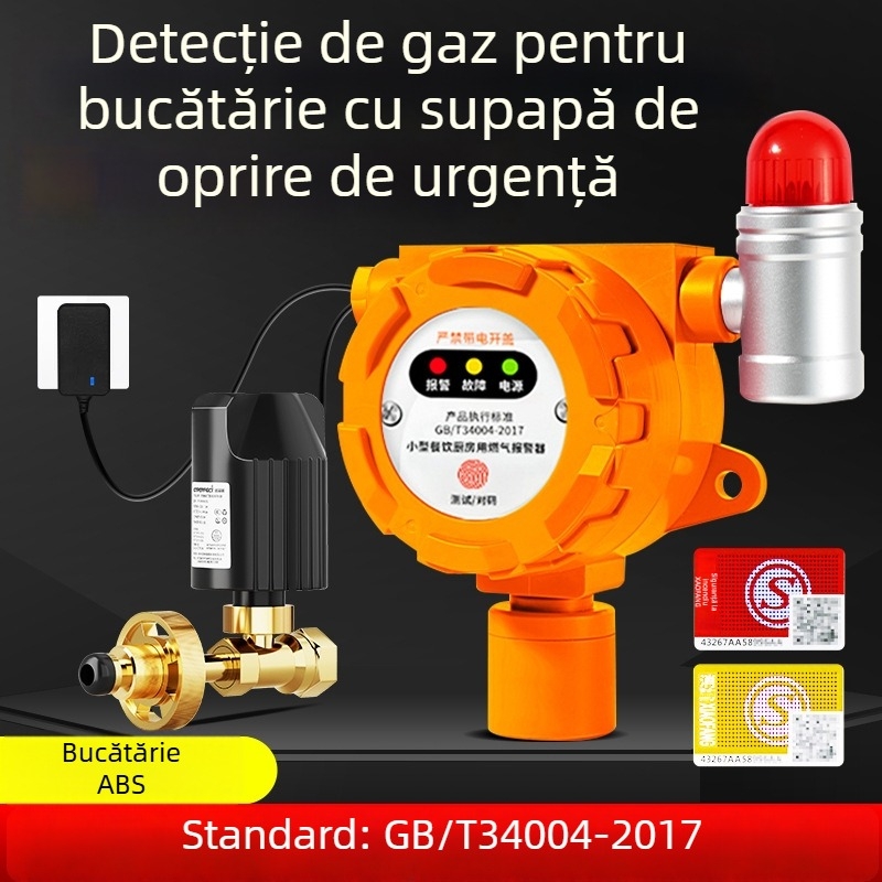 Malibu Detector de gaz industrial fix pentru gaze inflamabile și O2/CO/CO2/H2S/TVOC, alimentare 24V DC sau AC220V, rezoluție 0,1% LEL, precizie ±3% LEL, alarmă sonoră și luminoasă