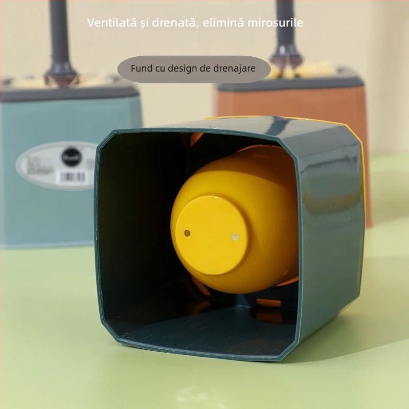 Set de periute pentru toaletă cu bază de drenaj, mâner lung, fără colțuri moarte (Material: Plastic; Brand: Unique)