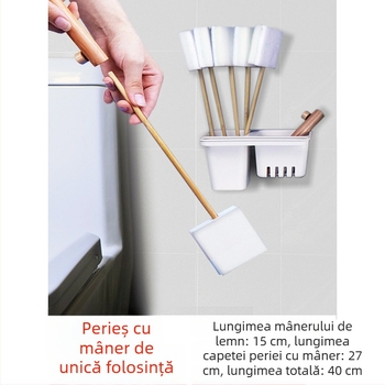 Perie de toaletă de unică folosință pentru uz casnic — fără colțuri moarte, curățare în crăpături, nucleu de înlocuire, plastic