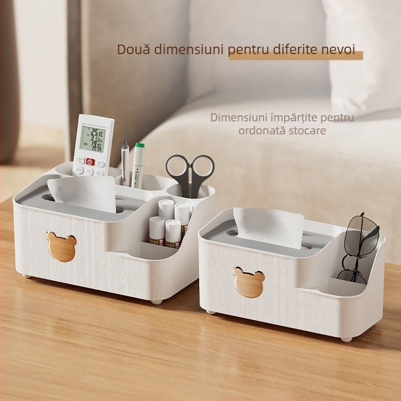 Cutie de șervețele de birou, multifuncțională, design modern minimalist — Material: PP; Model: 0901/0902; Funcție: Multifunțională
