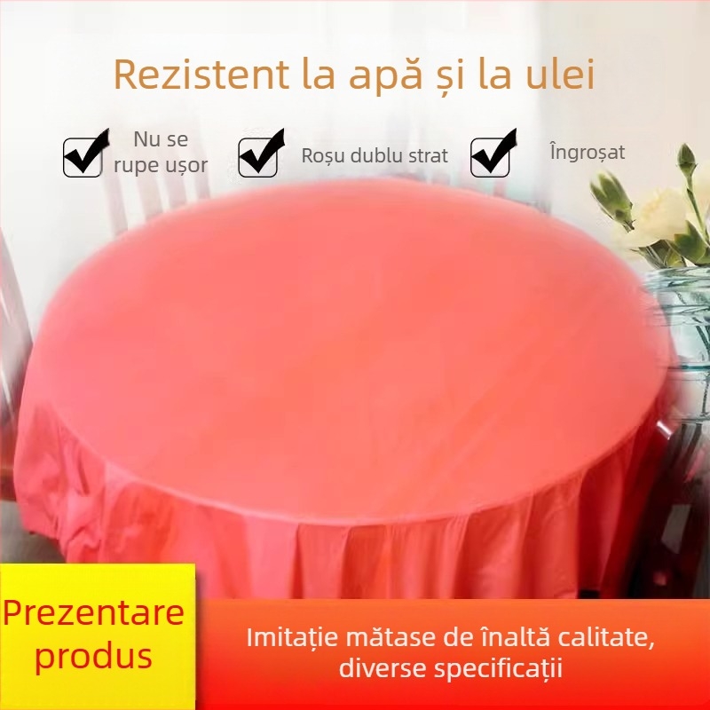 Foaie de masă din plastic, de unică folosință, rotundă, îngroșată, impermeabilă