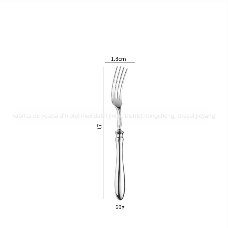 Set tacâmuri western din oțel inoxidabil 304, cuțit, furculiță și lingură, forjat, finisaj oglindă, design modern minimalist