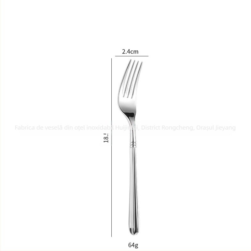 Set tacâmuri western din oțel inoxidabil 304, cuțit, furculiță și lingură, forjat, finisaj oglindă, design modern minimalist