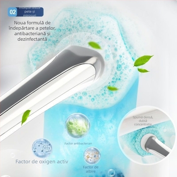 Set perie toaletă, de unică folosire, mâner lung, montaj pe perete, din plastic ușor