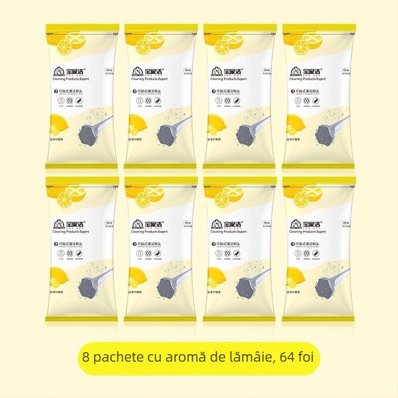 Set perie toaletă, de unică folosire, mâner lung, montaj pe perete, din plastic ușor