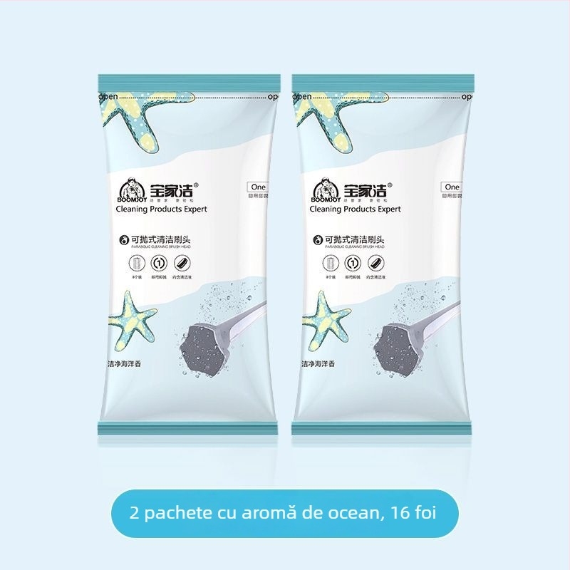 Set perie toaletă, de unică folosire, mâner lung, montaj pe perete, din plastic ușor