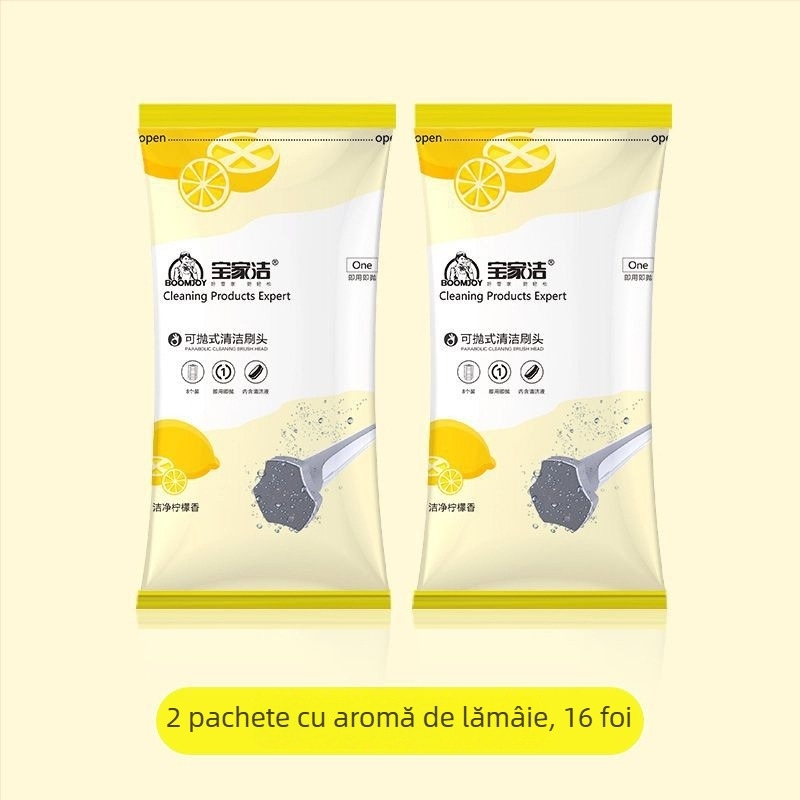 Set perie toaletă, de unică folosire, mâner lung, montaj pe perete, din plastic ușor